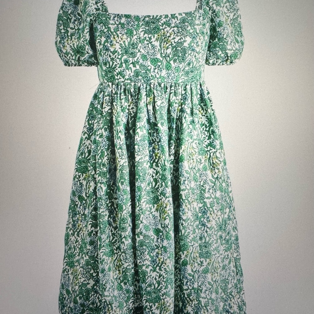 NWOT J. Crew Linen-Cupro Puff Sleeve Floral Midi Dress Plus Size 20